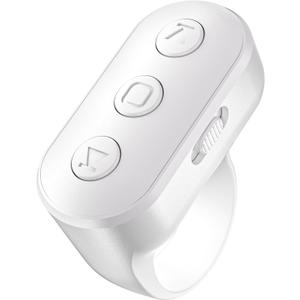 Scrolling Ring Remote for TikTok YouTube IG Shorts Video Landscape Portrait, Fingertip Wireless Scroller Page Turner Clicker for Kindle APP Compatible with iPhone iPad Android Phone Tablet (White)