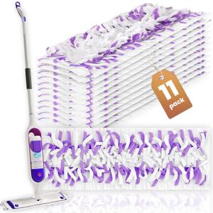 11 Pack Disposable Power Mop Pads Refills for Swiffer Power Mop,Multi-Surface Floor Cleaner for Tile, Vinyl, Laminate, Wood Floors - Safe for Kitchen, Bathroom & Home Use, Unscented