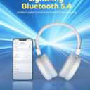 awatrue Kids Bluetooth Headphones, Over-Ear Wireless Headphones with Microphone, Safe-Volume 85dBA, Bluetooth 5.4, Foldable Lightweight and Comfortable, 50H Playtime, USB-C Charging, White