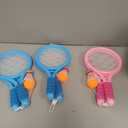 12 Pcs Plastic Kids Tennis Racket Set with 6 Pcs Tennis Balls and 6 Shuttlecocks Training Balls Badminton Paddle Racket Toy for Children Toddler Outdoor Indoor Beach Sports Gifts