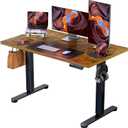 ErGear Height Adjustable Electric Standing Desk, 48 x 24 Inches Sit Stand up Desk, Memory Computer Home Office Desk with Two-Piece Desktop (Vintage Brown)