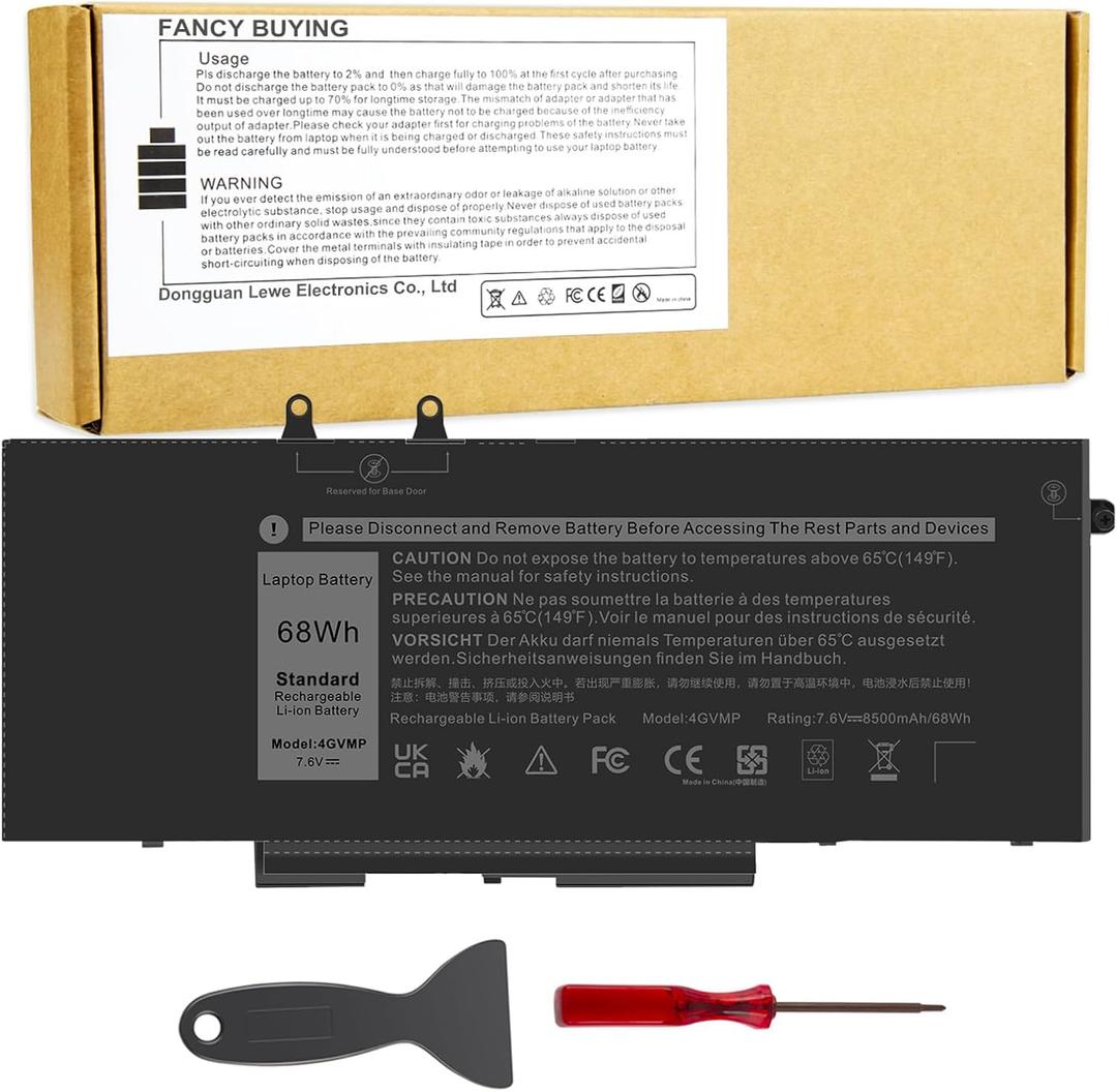 4GVMP Laptop Battery for Dell Latitude 5400 5410 5500 5510 Precision 3540 3550 7590/7591/7791 2-in-1 Series,P/N X77XY 1V1XF R8D7N RF7WM 9JRYT C5GV2 P84F P80F001 P84F001 P42E P42E001 P98G001