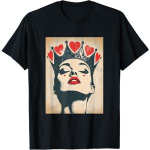 Queen of Hearts T-Shirt (Large, Black)