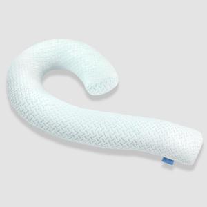 Cooling Body Pillow for Adults - Soft Long Bed Pillows Insert for Sleeping - Shredded Memory Foam & Removable Washable Cover - Swan Shaped Pregnancy Side Sleeper Pillow 49 Inch (Blue)