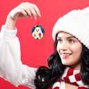 WILLBOND 24 Pieces Sublimation Ornament Blanks Pendants, Personalized MDF Sublimation Christmas Ornament Blanks Double Side for Heat Press Printing with Red String for Christmas Valentines