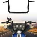 Ape Hanger Motorcycle Handlebars - Ohhmoto 1-1/4" 1.25 inch Bar for 1986-2023 Touring Street Glide FLHX & Electra Glide FLH Rise 12" Black