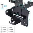 Heavy Duty Gate Latch, Post Mount Automatic Self-Closing Door Latch,for Wooden/Vinyl Fence, Pool,Garden Outdoor, W/Mounting Screws (Black)