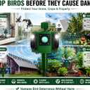 2 Pcs New Solar Ultrasonic Bird Repellent Outdoor with Flashing Lights,360 Reflective Pigeon Woodpecker Deterrent for House,Waterproof Goose Bird Deterrents,Birds Repeller Animal Repellent for Garden
