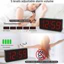 Peakeep Battery Operated Digital Clock, Alarm Clock for Bedrooms - Cordless Large Big Numbers 4 Dimmers for Seniors, Adjustable Volume Loud Alarm Clock for Heavy Sleepers Adults (Red Digits)