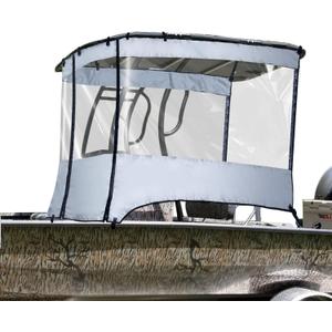 Universal T-TOP Enclosure, Boat Console Spray Shield, Clear Spray Curtain for T-TOP Center Console Gray, Fits Boat Width 6.9-7.5FT (M)