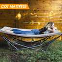 CYMULA Camping Cot Mattress 2in Memory Foam Sleeping Pad,Soft Warm Non-Slip Camping Mattress Topper with Retaining for Adults,Portable Roll up Pad for Travel（only Mattress）