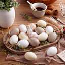 Gejoy 24 Pcs Neutral Easter Eggs Plastic Fake Chicken Eggs 2.36 Inch Vintage Boho Easter Decor Pastel Bowl Vase Fillers Farmhouse Spring Decorations for Home Table DIY Craft (Cream)