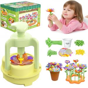 Fabric Flower Bouquets Toys, DIY Craft Kit for Girls 3 4 5 6 7 8 9 10 Years Old, Creative Arts and Crafts Activity for Toddler Kids, Preschool Educational Flower Assembly Gifts for Birthday Christmas