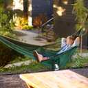 Covacure Camping Hammock - Lightweight Double Hammock, Hold Up to 772lbs, Portable Hammocks for Indoor, Outdoor, Hiking, Camping, Backpacking, Travel, Backyard, Beach Dark Green