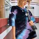 Tie Dye Shirt Women - Oversized Tie Dye T Shirt Short Sleeve Round Neck Casual Trendy Graphic Tee for Girls (You Deserve)