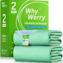 WhyWorry Washable Bed Pads for Adult Incontinence, 34" x 36" (Pack of 2) Washable Pee Pads for Bed Wetting, Heavy Absorbency Reusable Underpads for Elderly & Kids, Waterproof Mattress Protector, Green