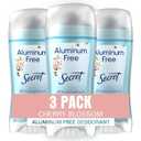 Secret Aluminum Free Deodorant for Women, 48hr Odor Protection, Free of Parabens Dyes Talc & Baking Soda, PH Balancing Minerals, Dry Solid, Cherry Blossom Scent, 2.4 oz (Pack Of 3)