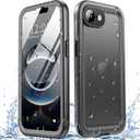 SPORTLINK for iPhone 16e Waterproof Phone Case - Built in Screen & Camera Lens Protector,6.6FT Military Dropproof/Shockproof/Dustproof/IP68 Underwater for iPhone 16e (6.1 inch) SE4 Frosted Black