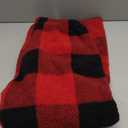 Wyeysyt Women Fuzzy Pajama Pants Plush Elastic Waist Wide Leg Leopard Pants Pj Bottoms Lounge Fluffy Pants (Medium, Red Plaid)