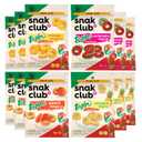 Snak Club Tajin Gummy Candy Fruit Rings, Gummies with Chili and Lime Seasoning, Mild Spice, Gluten-Free and Vegan Snacks, Assorted Variety, Mango, Pineapple, Peach, Watermelon, Snack Size 12 Pack (EXP 03/08/27)