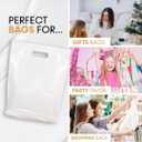 Retail Plastic Merchandise Bags, Die Cut Handles, Strong, Tear Resistent, Packs 100 (100, White, 20x20)