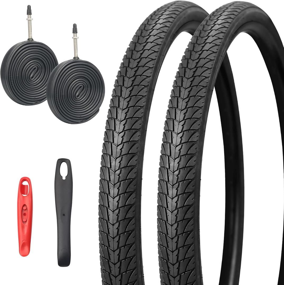 2 Pack 700x38c(40-622) Gravel Bike Tire Road Bike Tire City Bike Tire Strong Grip Compatible Replacement Bicycle Tire for Bicycle Cruiser Bike Black