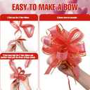20 Pieces Pull Bow Gift Wrapping Pull Bow Ribbon Pull Bows for Birthday Christmas Wedding Baskets Valentine's Day Gift Boxes Bows(Red)