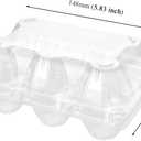 100 PCS 6 Grids Plastic Egg Cartons, Clear, 14.8 x 10.2 x 6.2 cm, Egg Storage, Transportation