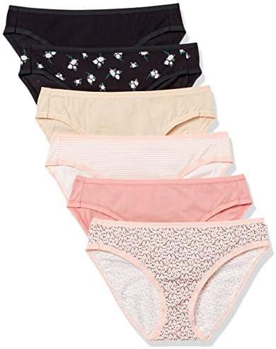Amazon Essentials Women's Cotton Bikini Brief Underwear, 6 packs, XL
