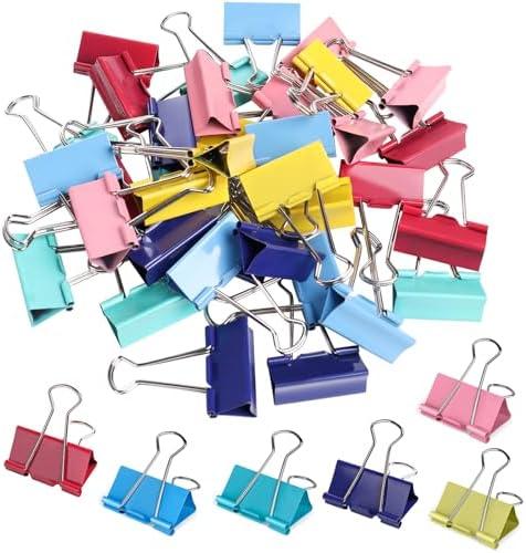 Ufmarine Medium Binder Clips 1.25 Inch (36 pcs), Colored Medium Paper Clips for Office