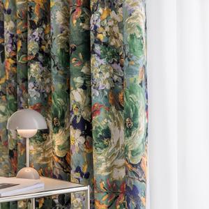 Dark Green Vintage Floral Blackout Curtains for Bedroom 96 inches Long Pattern Painting Flower Window Drapes for Living Room 2 Panels