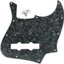 KAISH 4 String J Bass Style Pickguard Bass Pick Guard Scratch Plate for USA/Mexico Jazz J Bass Black Pearl