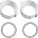 UCEDER 2 Pack Spa Hot Tub Heater Split Nut Unions with Screw, 2 pcs Heater Gasket/O-Rings, (Actual Size 3 Inch, Suitable for 2 Inch Heater Assemblies)