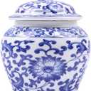 XINGYAN Chinoiserie Blue and White Porcelain Mini Ceramic Ginger Jars with Lid Ancient Chinese,Oriental Style,Decorative and Storage Jars (Mini branches jar)