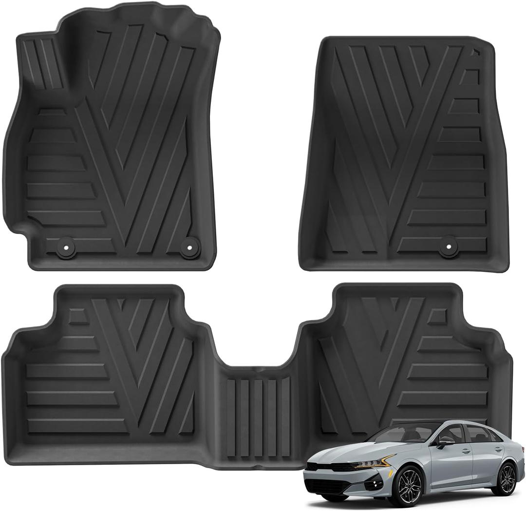 SMABEE Floor Mats for Kia K4 2025 2026 All Weather Floor Liners | 2026 K4 Accessories,All Weather Floor Liner,1st & 2nd Row,Heavy Duty,Car Mats,Easy to Clean,TPE,Black