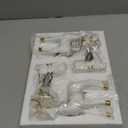 4 Pcs Christmas Reindeer Decor Small Resin Standing Sitting Deer Figurine Mini Reindeer Christmas Table Decoration for Home Indoor Xmas Holiday Small Statue Rustic Table Decor(White, Gold)