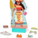 Melissa & Doug Disney Princess Moana Magnetic Dress-Up Wooden Doll Pretend Play Set (30+ pcs)