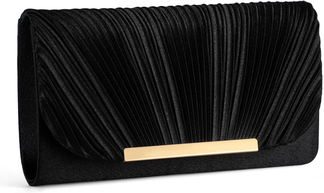 Clutch Purses for Women Formal Evening Clutch with Detachable Chain Faux Suede Purse for Wedding Party