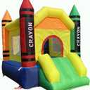 Outdoor & Indoor Mini Inflatable Bounce House with Blower Toddler Castle Kids Bouncy House with Slide, air Blower, Carrying Bag and Water Bag, 6.07 ft x 4.76 ft x 5.35 ft