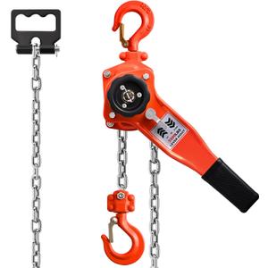 SALUINOKI Chain Come Along 3300lbs Manual Lever Chain Hoist 1-1/2 ton 10ft Premium for Heavy Duty Lifting