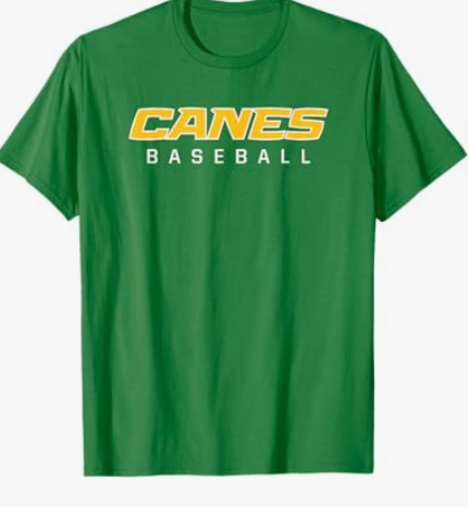 AS Canes Baseball Sports T-Shirt green S