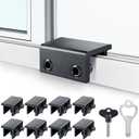 ZRFCXE Window Locks,8 Pack Sliding Window Locks with Key for Vertical & Horizontal Sliding Windows Doors,Easv to Install,Adjustable Security Window Lock for Patio Bedroom Home and Office (Black)