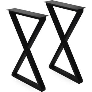 ALLCOS Bench Legs 22 Inch Metal Coffee Table Legs Heavy Duty Table Legs Iron Bench Legs, Black, Set of 2