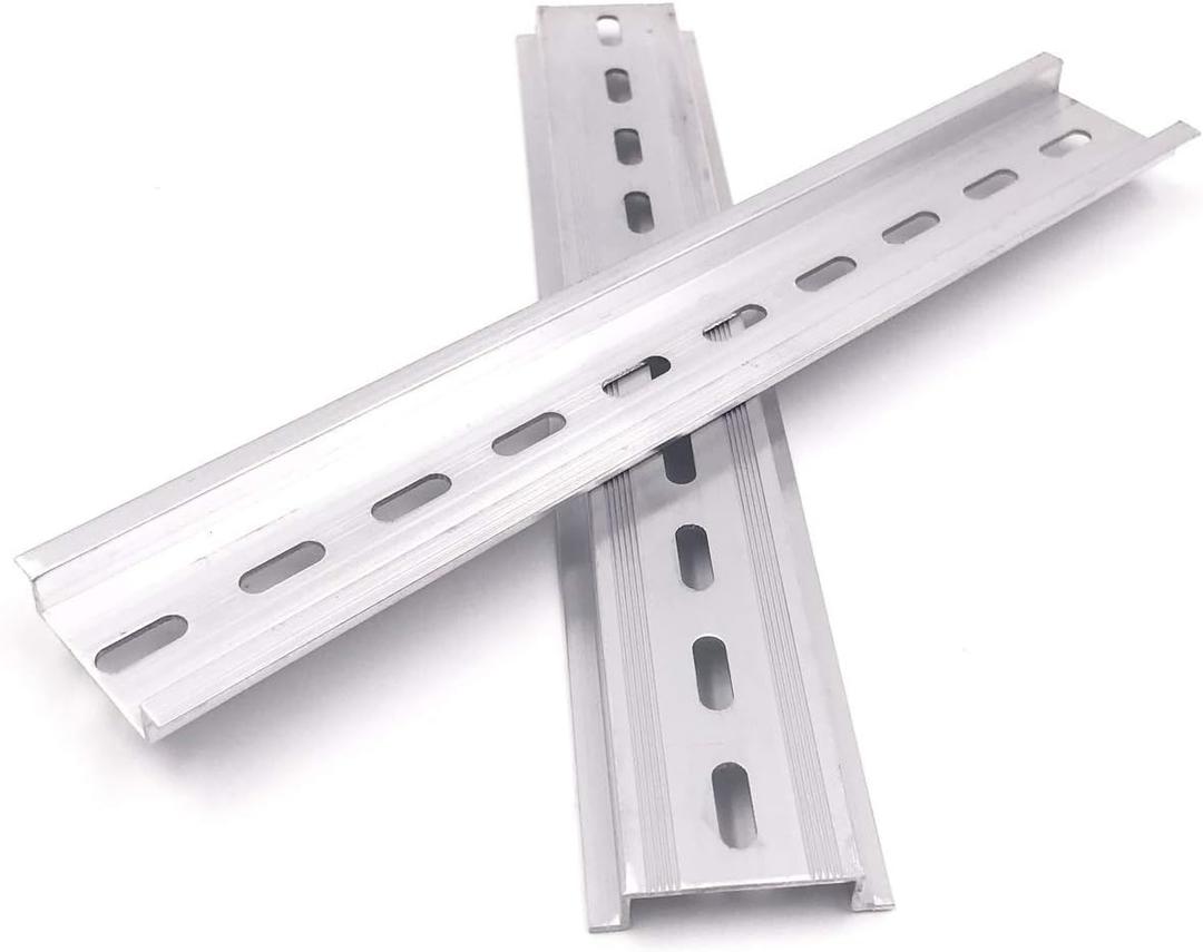 BULUSHI 10 Pcs 10" Inches Long 35mm Wide 7.5mm High Width Slotted Design Aluminum DIN Rail
