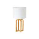 TABLE LAMP WOOD AND WHITE LINEN