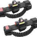 Handles Grab Roll Bar Grab Handles with Light for Jeep Wrangler TJ JK JL YJ Unlimited Rubicon Sahara 2 Door 4 Door Jeep Gladiator JT Accessories, Rechargeable Dome Light, Black, 2 Pack