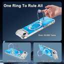 for iPhone Air Case/iPhone 17 Air Case,[Compatible with MagSafe][Invisible Magnetic Ring Stand],Slim Shockproof Wavy Women Girls Cover for Apple iPhone 17 Air 6.5"(2025),Blue/Gold