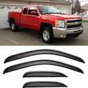 Window Rain Guards for 2007-2013 Chevy Silverado & GMC Sierra 1500, Out-Channel Window Vent Visors Shades Wind Deflectors for 07-14 Silverado & Sierra 2500HD/3500HD Extended Cab
