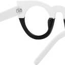 Zeelool Readers Oversized Thick Cat Eye Reading Glasses for Women with Standard Anti-Reflective Coating Ophelia VFP0290 (Vfp0290-03 White/Black)