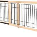 YOCAN Extra Wide Adjustable Dog Gate for Doors & Stairs, 23.6" Tall, 31.561" Wide, Freestanding Wood & Metal Pet Safety Gate, No Drill Pressure Mount, Indoor Barrier (Black/Natural)